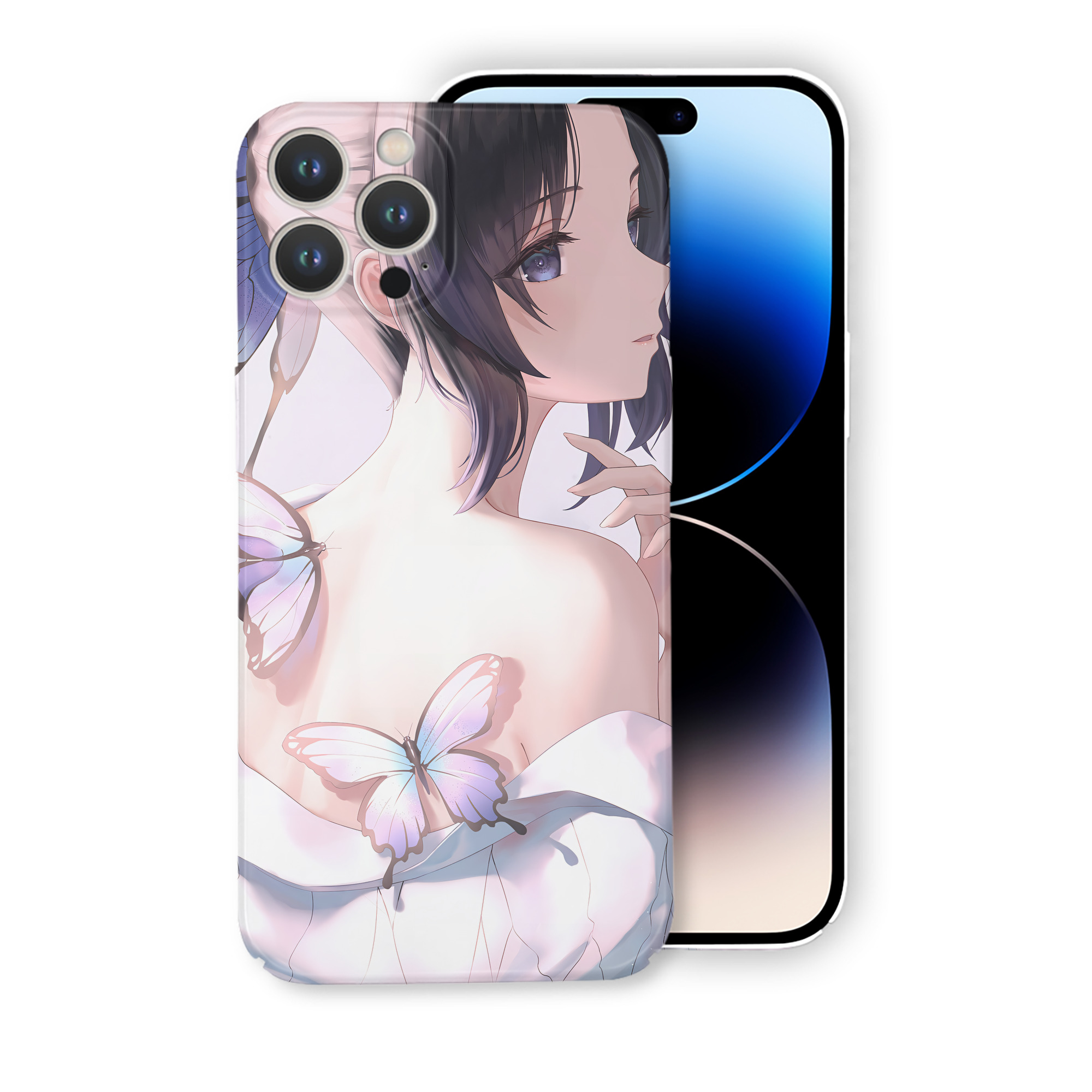 （画像用） 鬼滅の刃（きめつのやいば）蟲柱-胡蝶 しのぶ／こちょう しのぶ Kochou Shinobu 【iPhone 14シリーズ対応】ハードケース